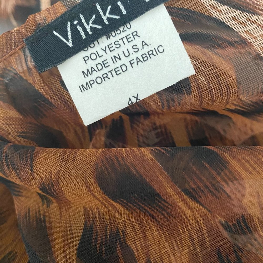 Vikki Vi, Leopard Print Sheer Duster, Size 4x - B… - image 4